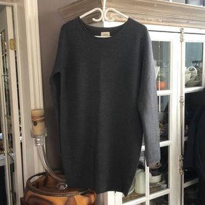 WILFRED Gray Cocoon Silk +Cashmere Dress, M